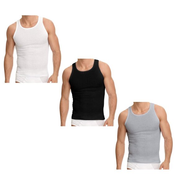 Men's Classic Solid Slim-Fit Cotton Soft Ribbed Slim-Fitting Summer Tank Tops - Picture 10 of 14